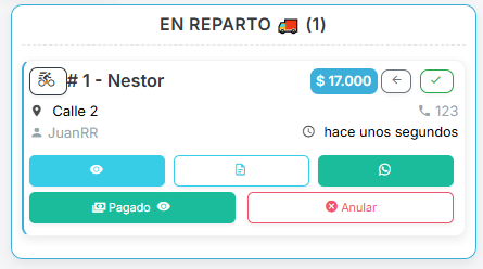 Pedidos en reparto